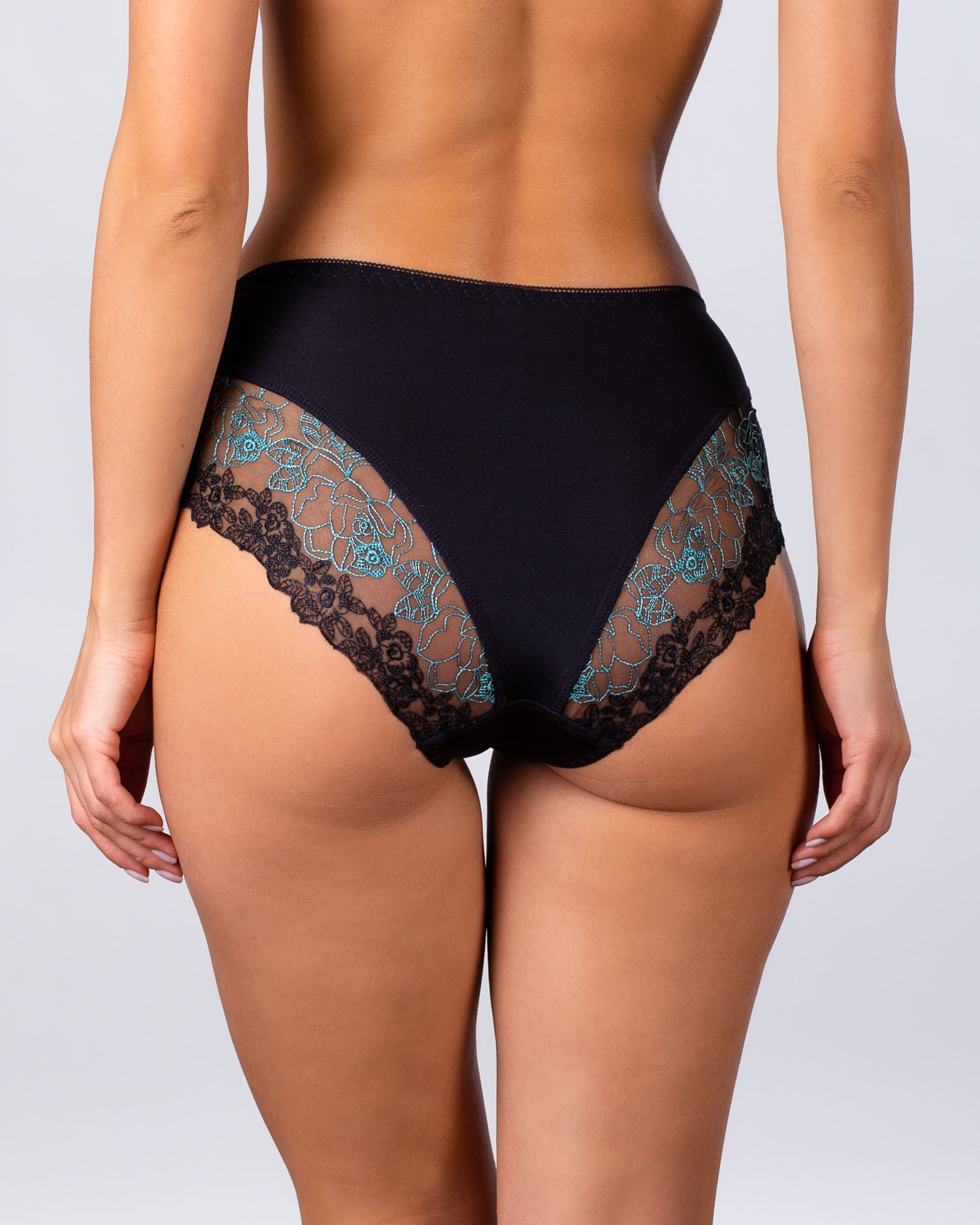 Жіночі трусики мікрофібра Lanny mode 51577 чорні з зеленим k3480-10